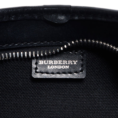 Burberry Nova检查银色金属配件皮革肩带米色WS12134