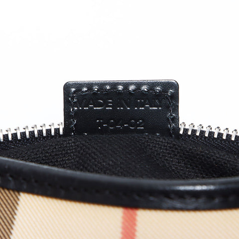 Burberry Nova检查银色金属配件皮革肩带米色WS12134