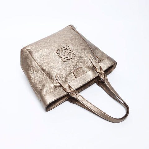 Loewe Fusta Anagram皮革手提袋金WS12141