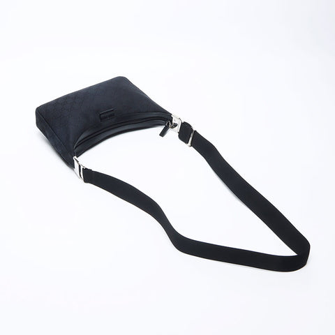 Gucci GG帆布银色配件经典肩袋黑色WS12143