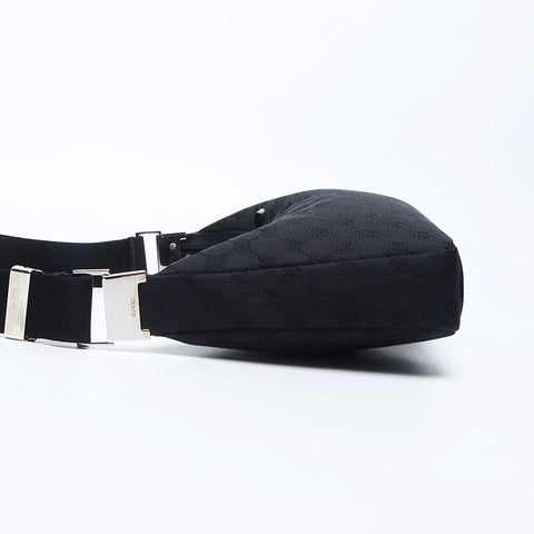 Gucci GG帆布银色配件经典肩袋黑色WS12143