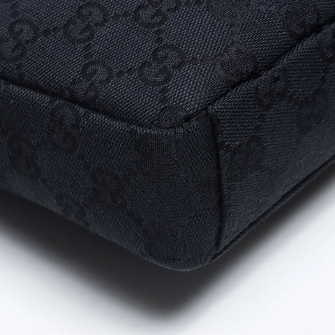 Gucci GG帆布银色配件经典肩袋黑色WS12143