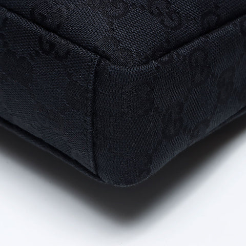 Gucci GG帆布银色配件经典肩袋黑色WS12143