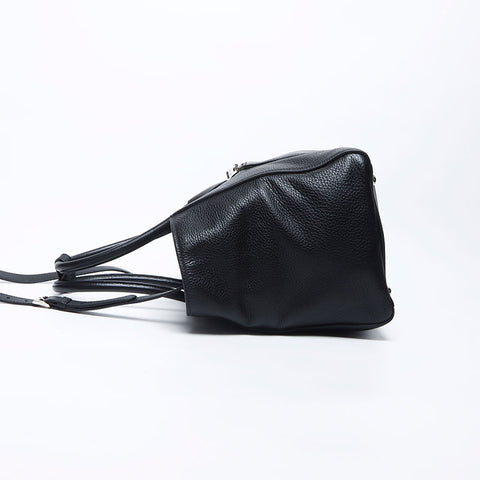 Prada Freon Pocket Leather Silver Hardware Triangle徽标标签手提袋黑色WS12148