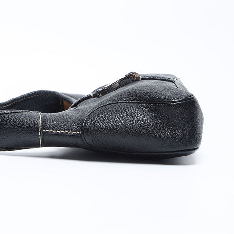 Salvatore Ferragamo缝制皮革徽标板肩袋黑色WS12150