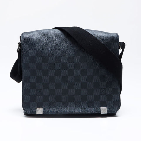 Louis Vuitton 2016 Damier Graphite District PM肩带黑色WS12151