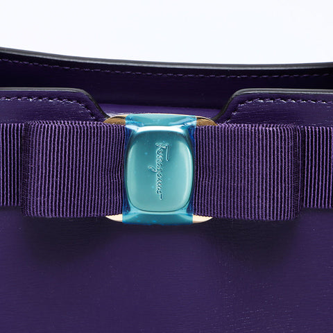Salvatore Ferragamo Vara皮革2向肩带紫色WS12152