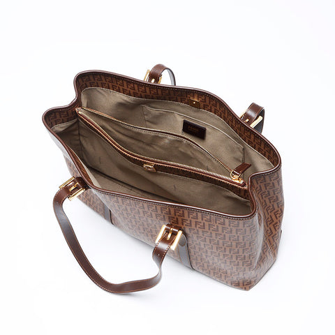 Fendi Zucchino PVC手提袋棕色WS12153