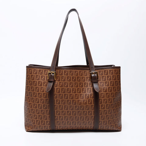 Fendi Zucchino PVC手提袋棕色WS12153