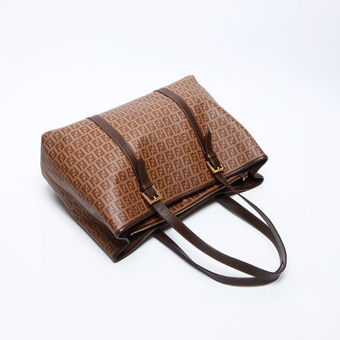Fendi Zucchino PVC手提袋棕色WS12153