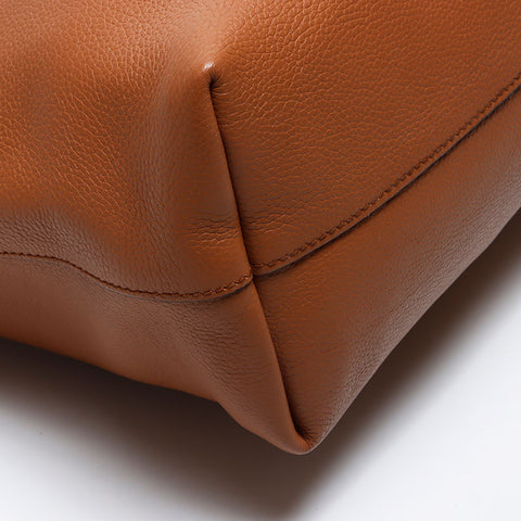 Prada Leather 2way徽标手提袋棕色WS12159