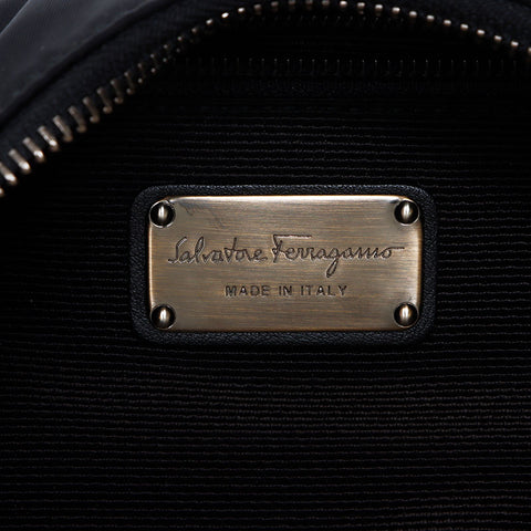 Salvatore Ferragamo Nylon Vara丝带一条肩膀肩带黑色WS12161