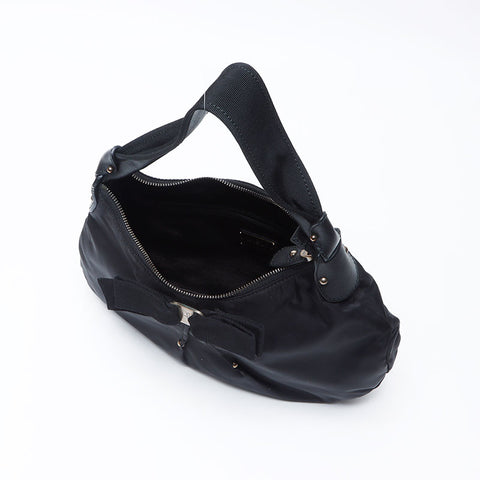 Salvatore Ferragamo Nylon Vara丝带一条肩膀肩带黑色WS12161