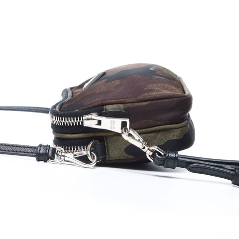 Prada Camo Triangle徽标标签尼龙肩袋卡其布WS12163
