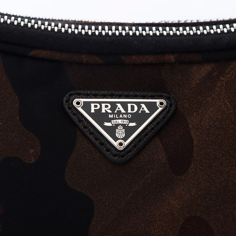 Prada Camo Triangle徽标标签尼龙肩袋卡其布WS12163