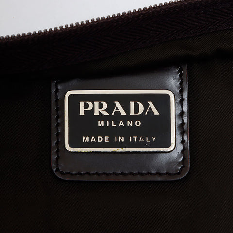 Prada Nylon Triangle徽标标签手提袋Khaki WS12164