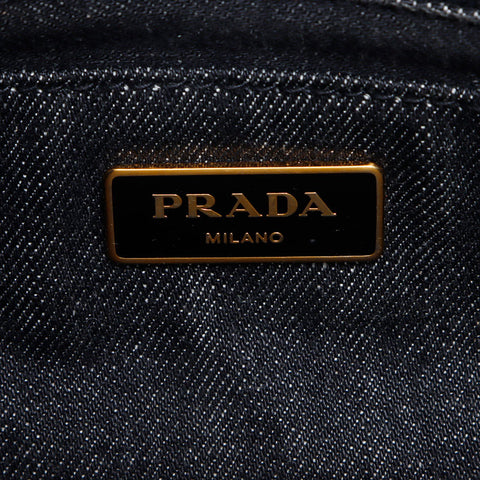Prada Kanapa SS迷你牛仔布手提袋灰色WS12166