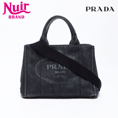 Prada Kanapa SS迷你牛仔布手提袋灰色WS12166