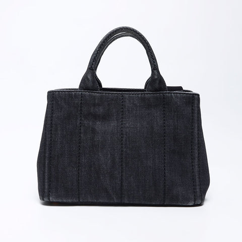 Prada Kanapa SS迷你牛仔布手提袋灰色WS12166