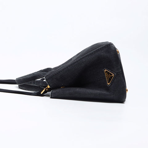Prada Kanapa SS迷你牛仔布手提袋灰色WS12166