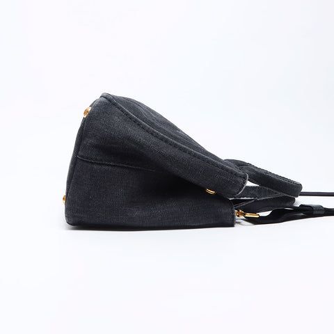 Prada Kanapa SS迷你牛仔布手提袋灰色WS12166