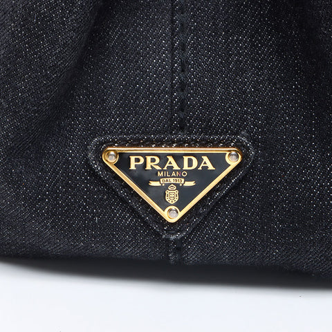 Prada Kanapa SS迷你牛仔布手提袋灰色WS12166