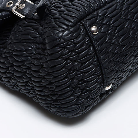 miu miu miu Matterasse皮革允许邮袋肩带黑色WS12173