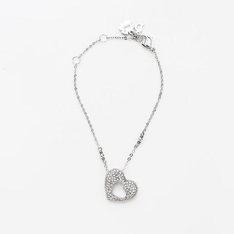 Christian Dior Heart Logo Bracelet Silver WS12181