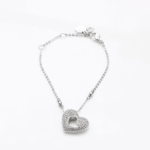 Christian Dior Heart Logo Bracelet Silver WS12181