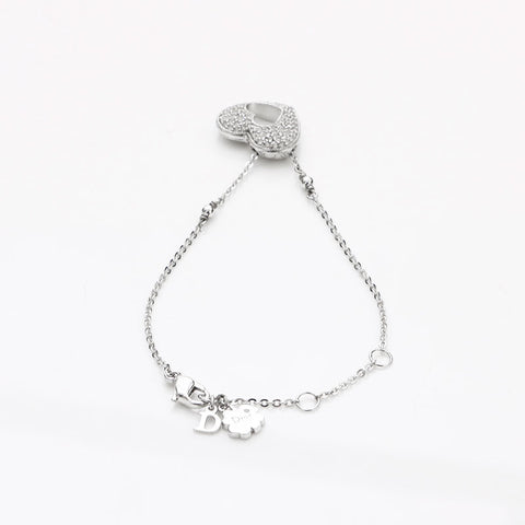 Christian Dior Heart Logo Bracelet Silver WS12181