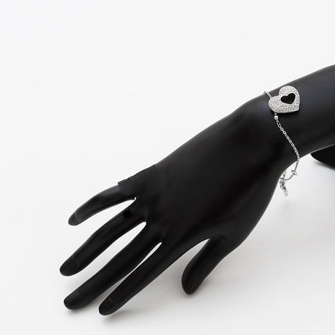 Christian Dior Heart Logo Bracelet Silver WS12181