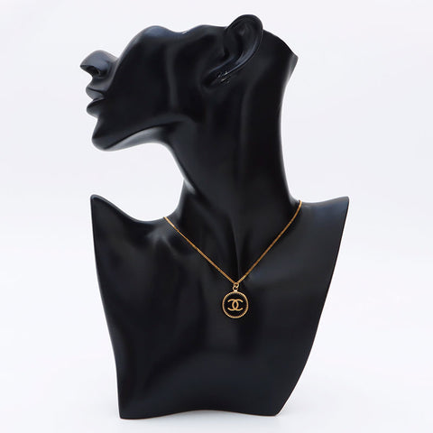 CHANEL 01P Round COCO Mark Necklace gold WS12187