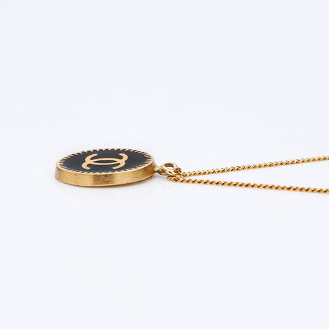 CHANEL 01P Round COCO Mark Necklace gold WS12187