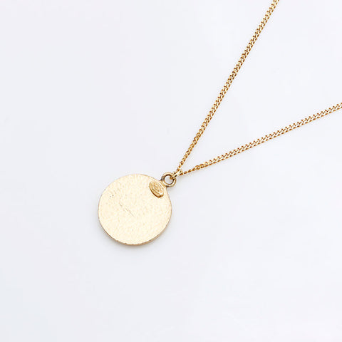 CHANEL 01P Round COCO Mark Necklace gold WS12187