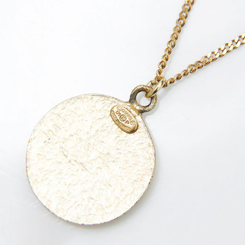 CHANEL 01P Round COCO Mark Necklace gold WS12187