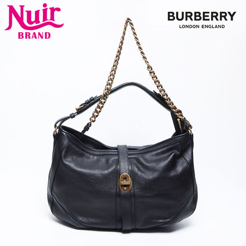Burberry Bartow皮革牛皮肩袋黑色WS12189