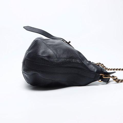 Burberry Bartow皮革牛皮肩袋黑色WS12189