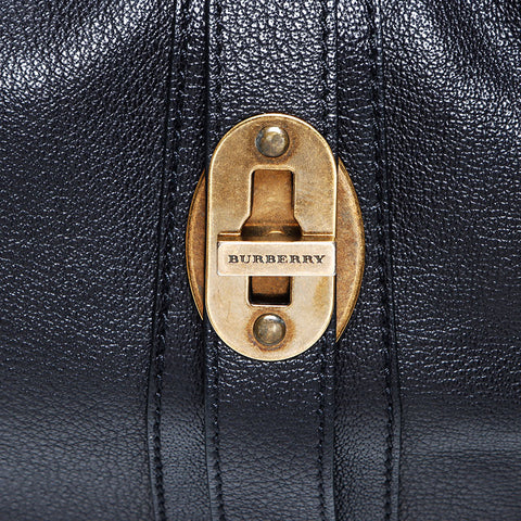 BURBERRY Bartow Leather Cowhide Shoulder Bag black WS12189