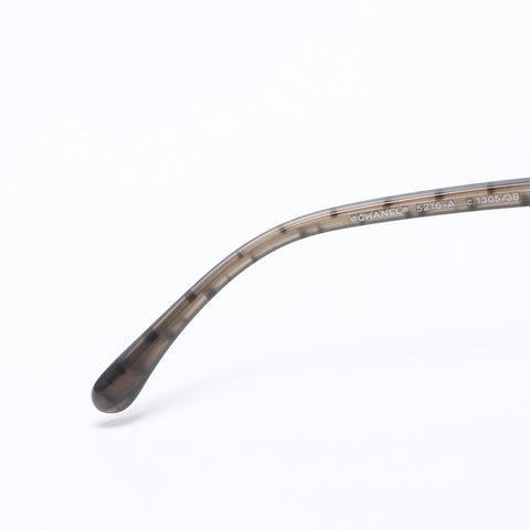 香奈儿蝴蝶椭圆形框架可可标记太阳镜棕色WS12194