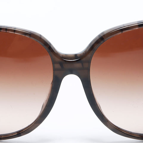 香奈儿蝴蝶椭圆形框架可可标记太阳镜棕色WS12194