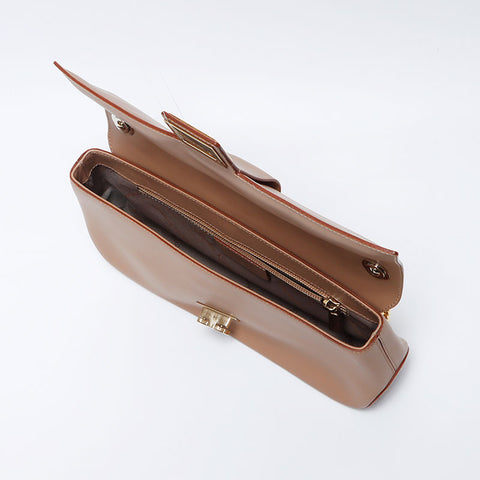 Salvatore Ferragamo Leather Gancini连锁肩袋米色WS12196