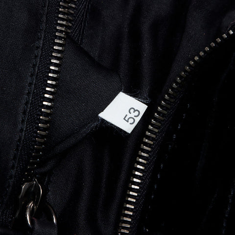 Prada Velor三角徽标标签肩带黑色WS12199