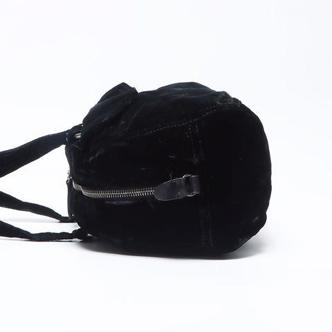 PRADA 丝绒三角标志标签单肩包黑色 WS12199