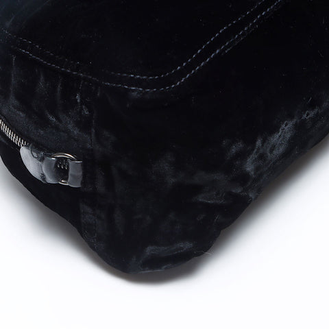 PRADA 丝绒三角标志标签单肩包黑色 WS12199