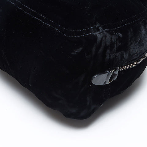 Prada Velor三角徽标标签肩带黑色WS12199