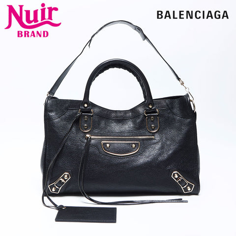 Balenciaga Classic City Leather 2向肩带黑色WS12201