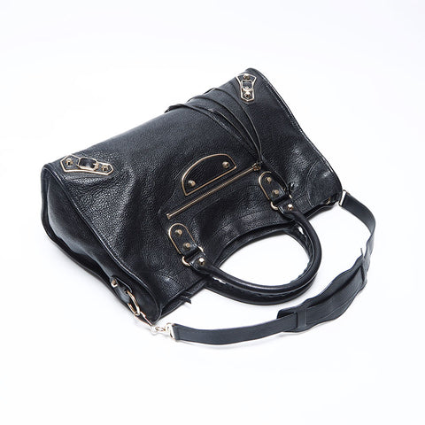 Balenciaga Classic City Leather 2向肩带黑色WS12201