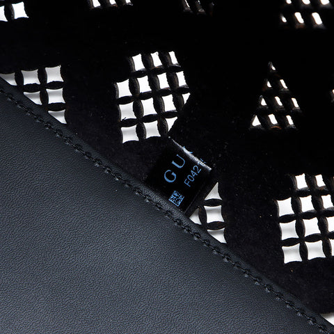 Gucci Leather 2way cutout徽标GG波士顿袋黑色WS12202