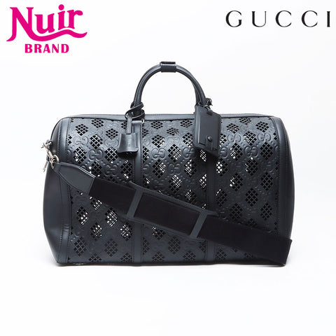 Gucci Leather 2way cutout徽标GG波士顿袋黑色WS12202