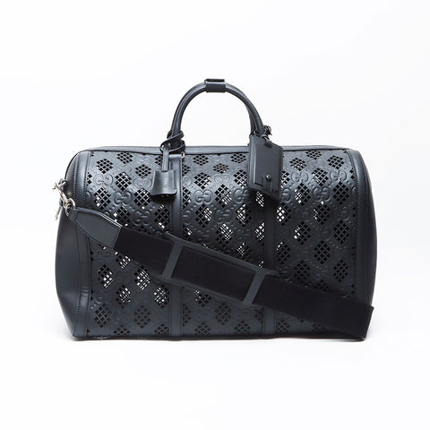 Gucci Leather 2way Cutout Logo GG Boston Bag Black WS12202